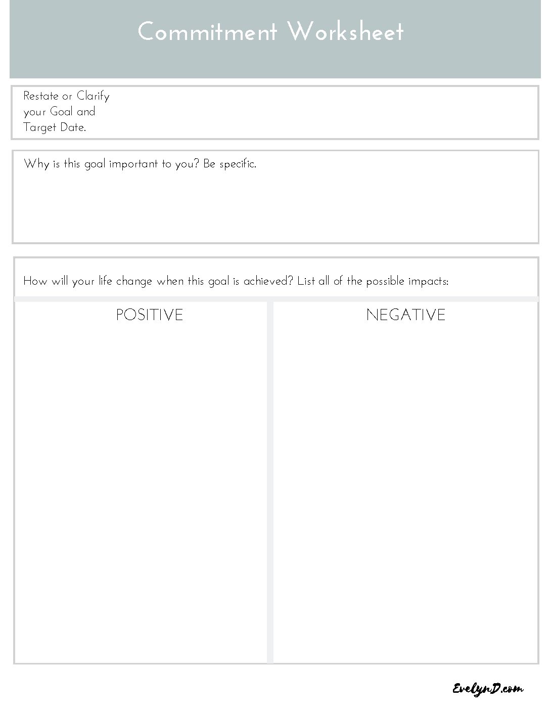 CommitmentWORKSHEET Evelyn D.